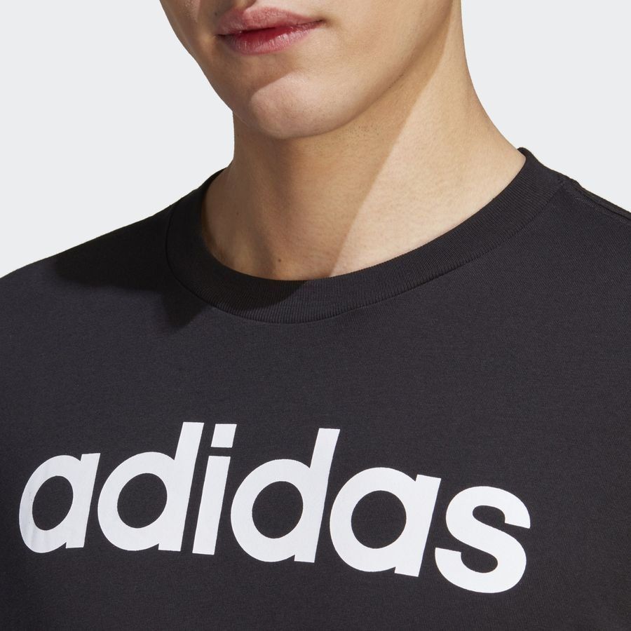 Adidas T-shirt avec logo brodé linéaire en jersey Essentials
