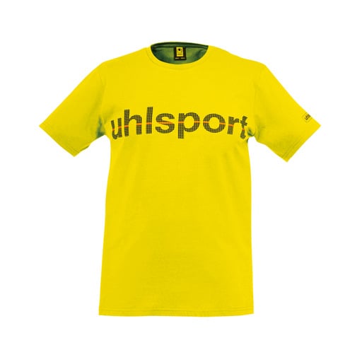 Camiseta promocional essencial, cor amarelo milho, da Uhlsport.