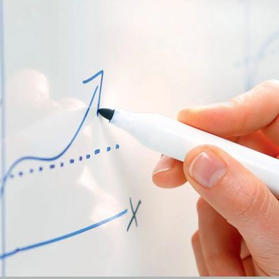 DAHLE - Tableau blanc laqué 45 x 60 cm - magnétique - cadre alu renforcé