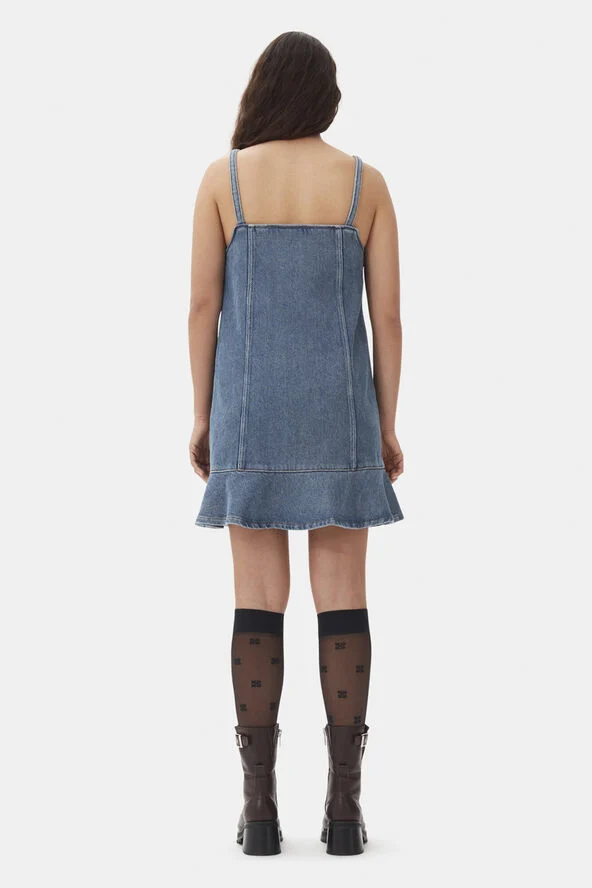 Ganni Heavy Denim Mini Dress Tint wash