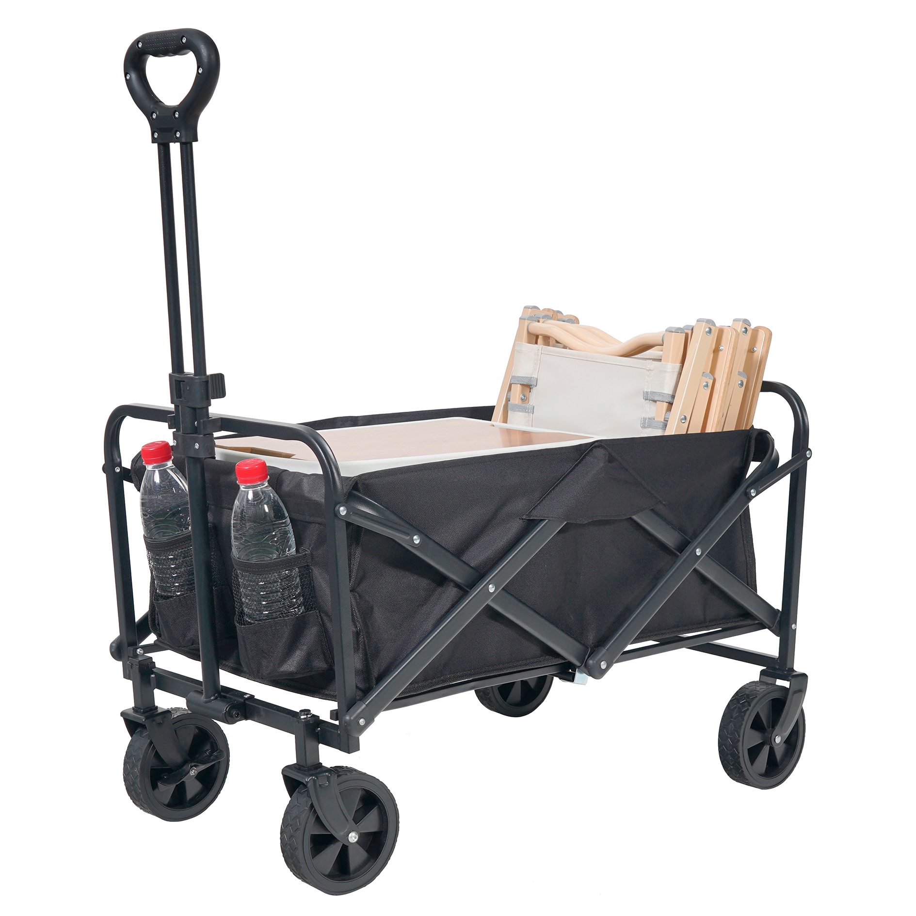 Bollerwagen - schwarz - faltbar - mit Tasche