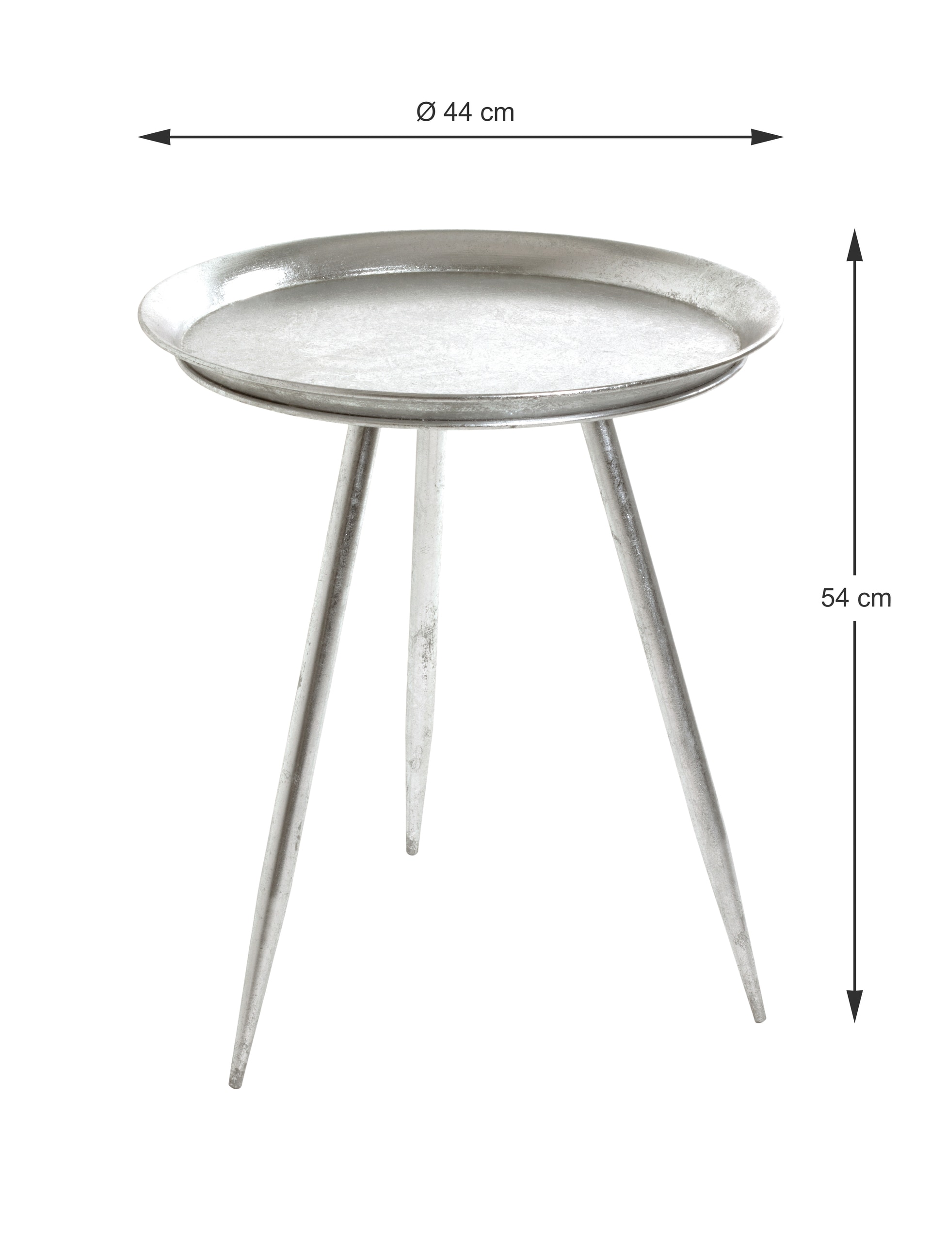Beistelltisch ø 44 cm silberfarbig