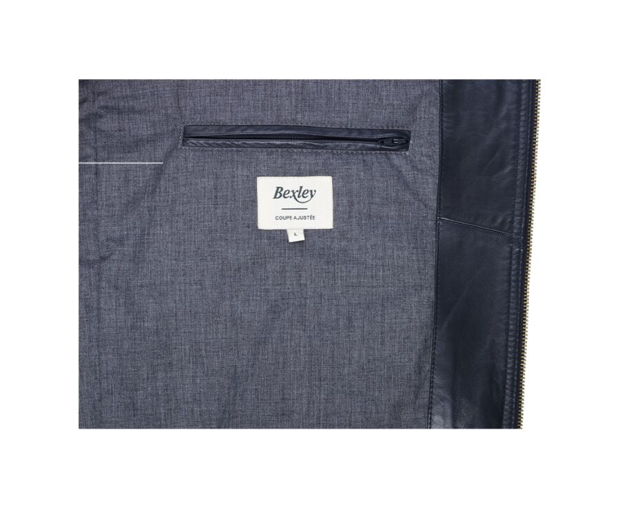 Blouson cuir homme Marine - CAYDEN