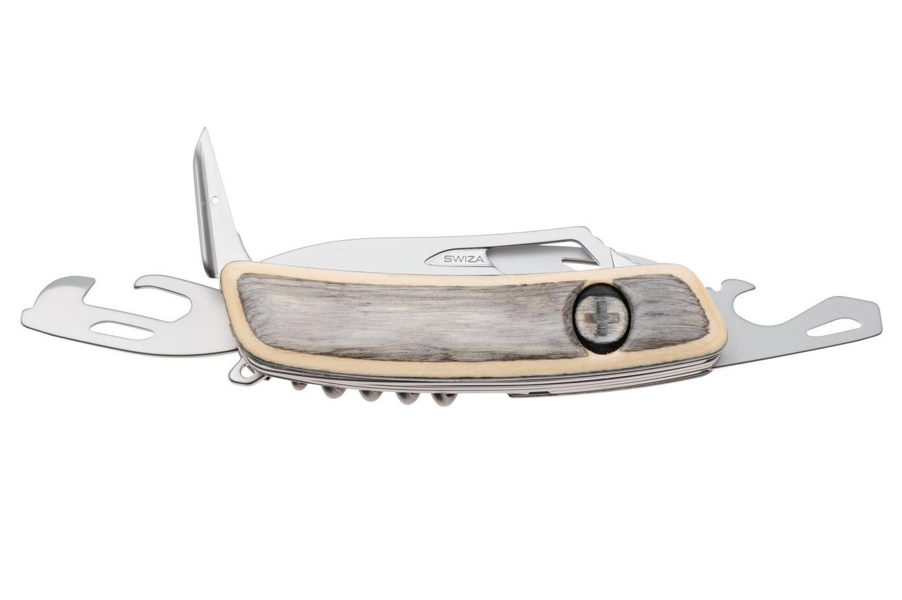 Swiza SH09 TR AM, KST.0136.6520, Laminate White, Zwitsers zakmes, partly serrated, 9 tools