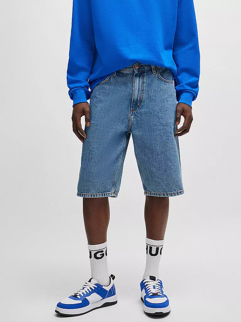 HUGO Jeansshorts SKATE SHORTS blau