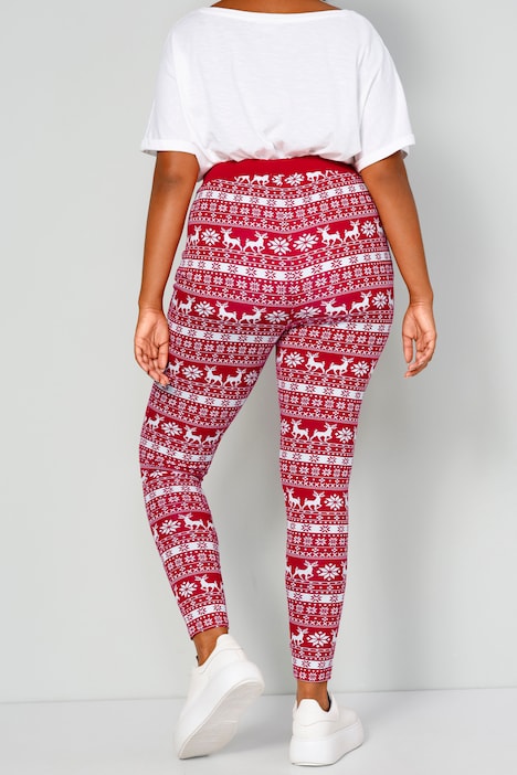 Leggings, Slim Fit, weihnachtliches Muster, Elastikbund