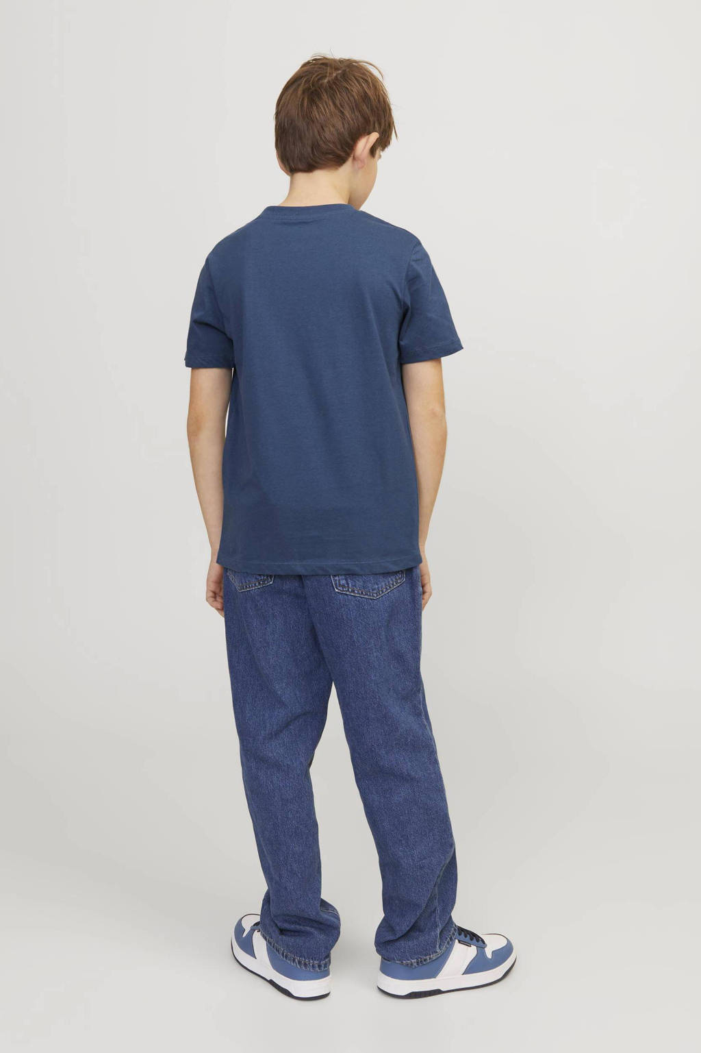 JACK & JONES T-shirt JJEJOSHmet tekst blauw