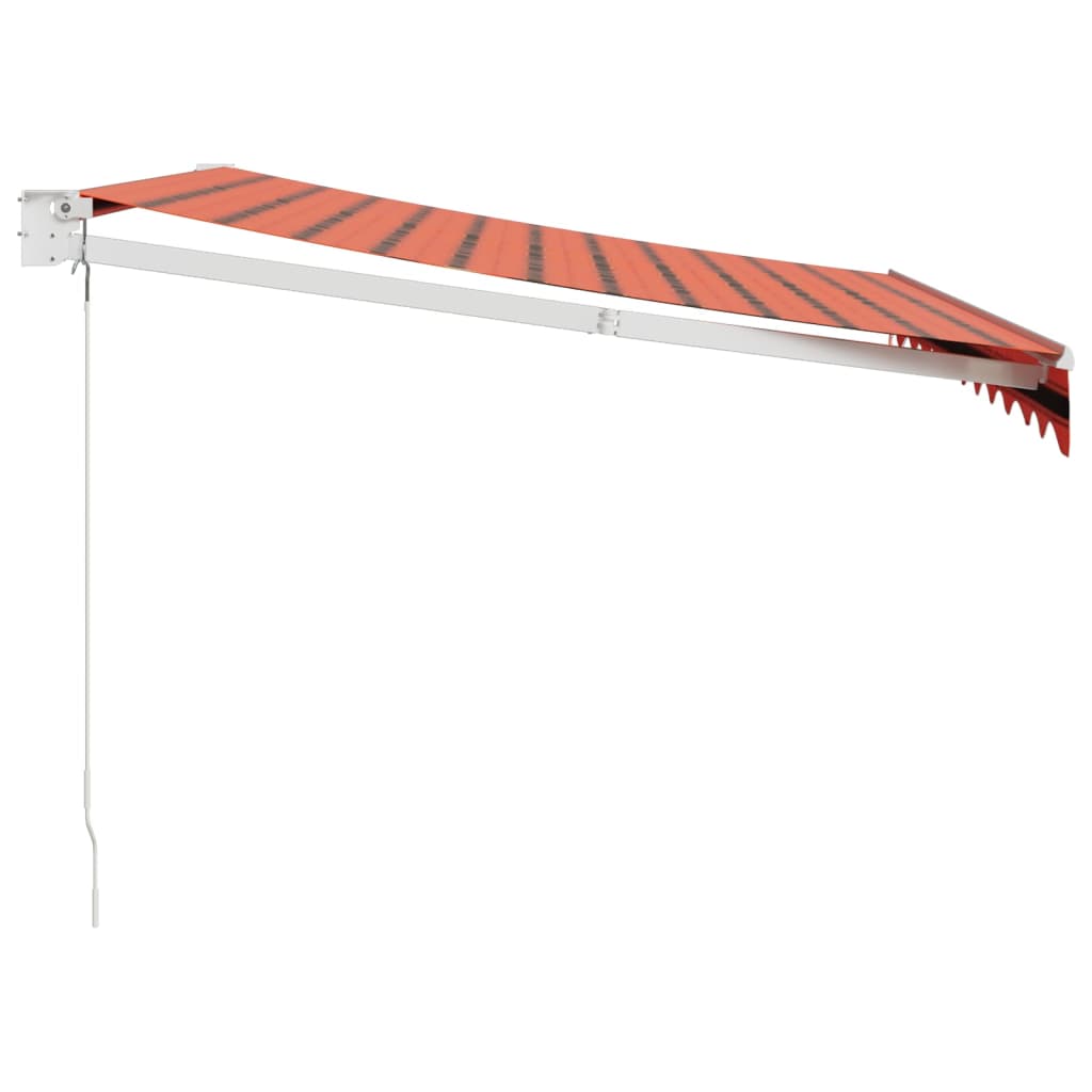 Auvent rétractable orange et marron 3,5x2,5m tissu et aluminium