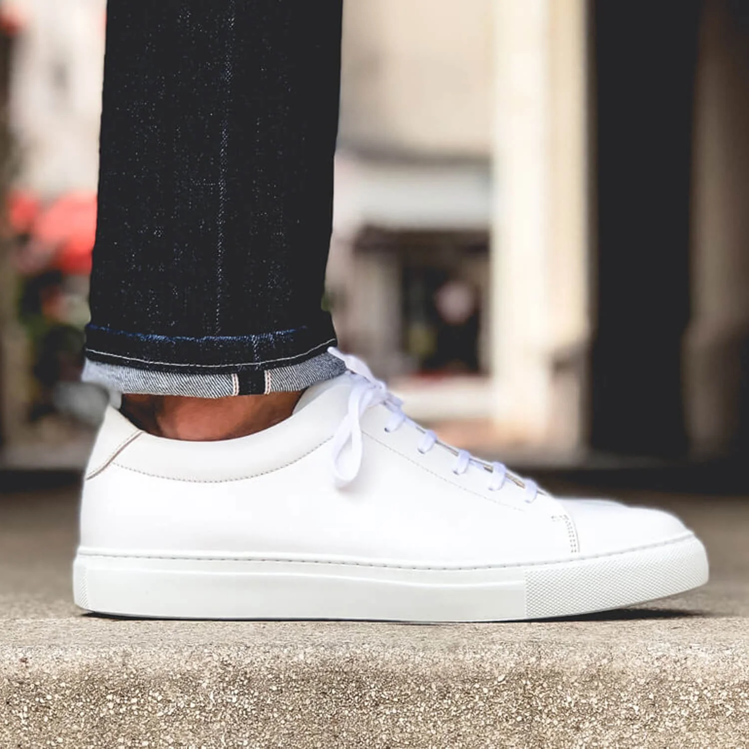 Kooper-Sneakers / Basket en cuir blanc