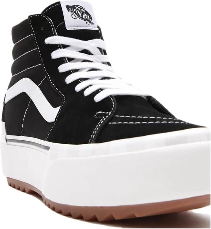 Vans Ua Sk8 Hi Stacked Suede Canvas Black Blanc Sneaker