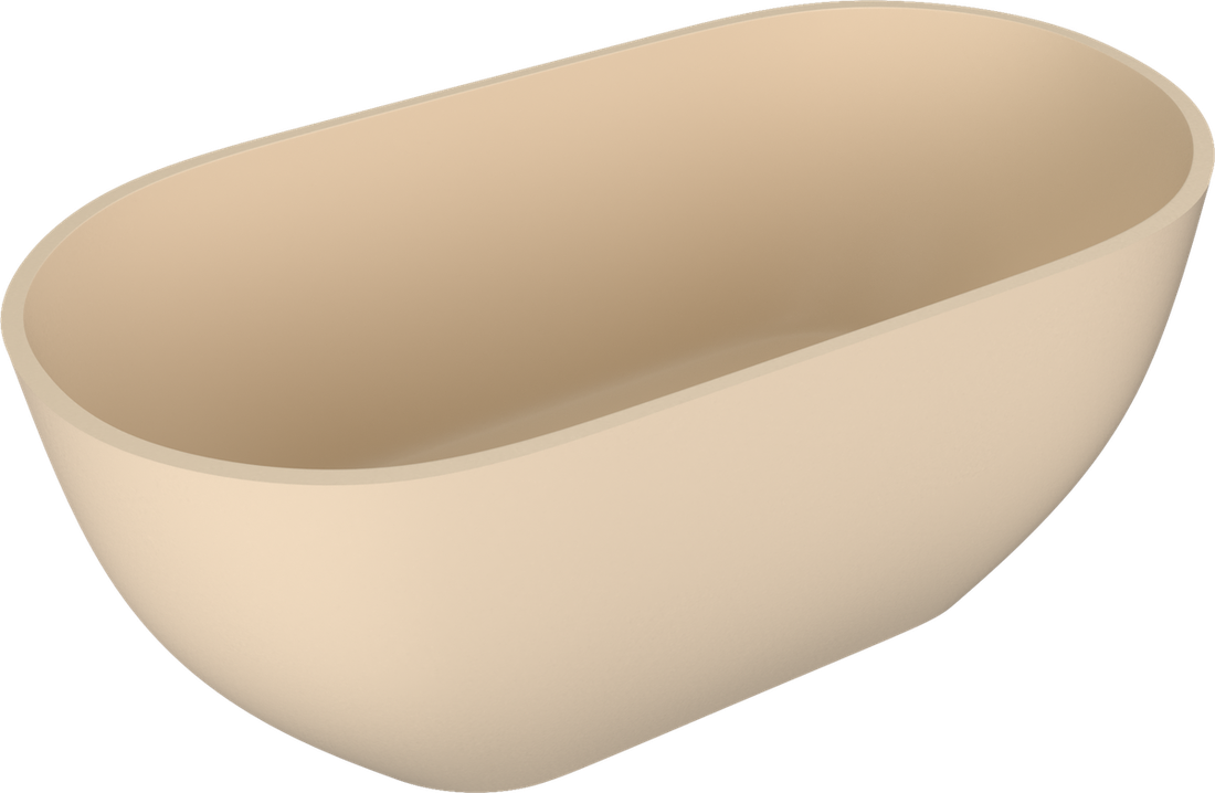 Polysan Reduta vrijstaand bad beige mat gegoten marmer 150x75cm