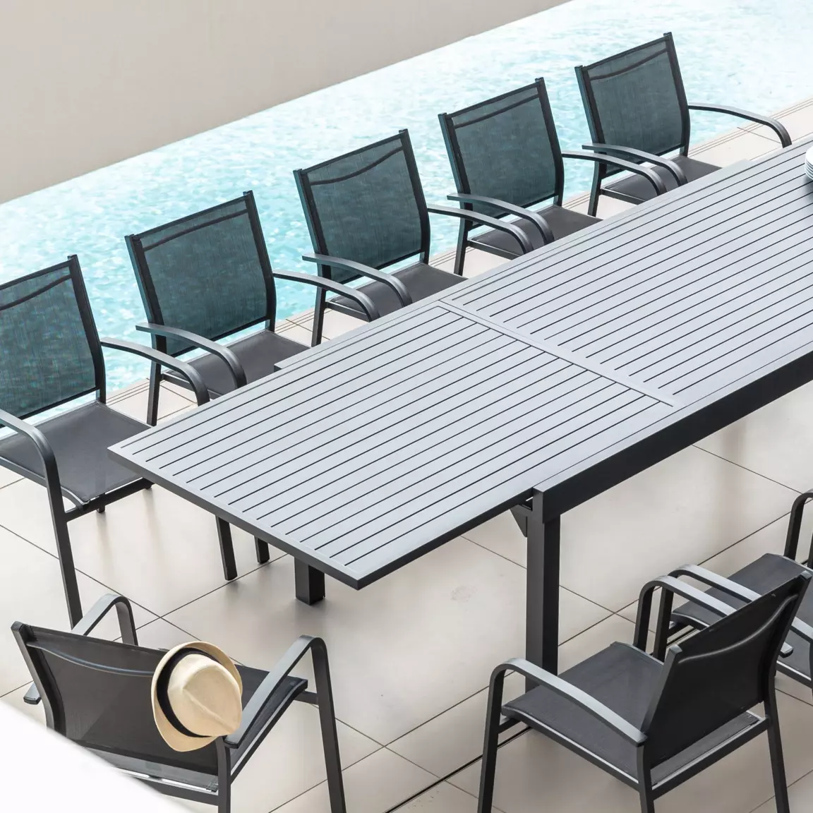 Fauteuil de jardin aluminium empilable Murano Gris anthracite