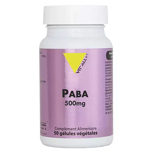 Vitall+ PABA 500mg 50 cápsulas vegetais
