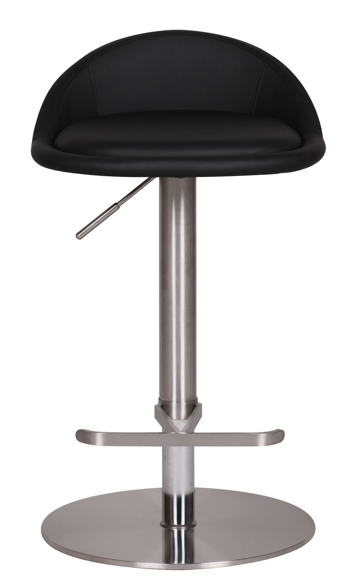 KADIMA DESIGN Barhocker DONAU, höhenverstellbar, halbrunde Rückenlehne, Edelstahl, max. 110 kg Belastung