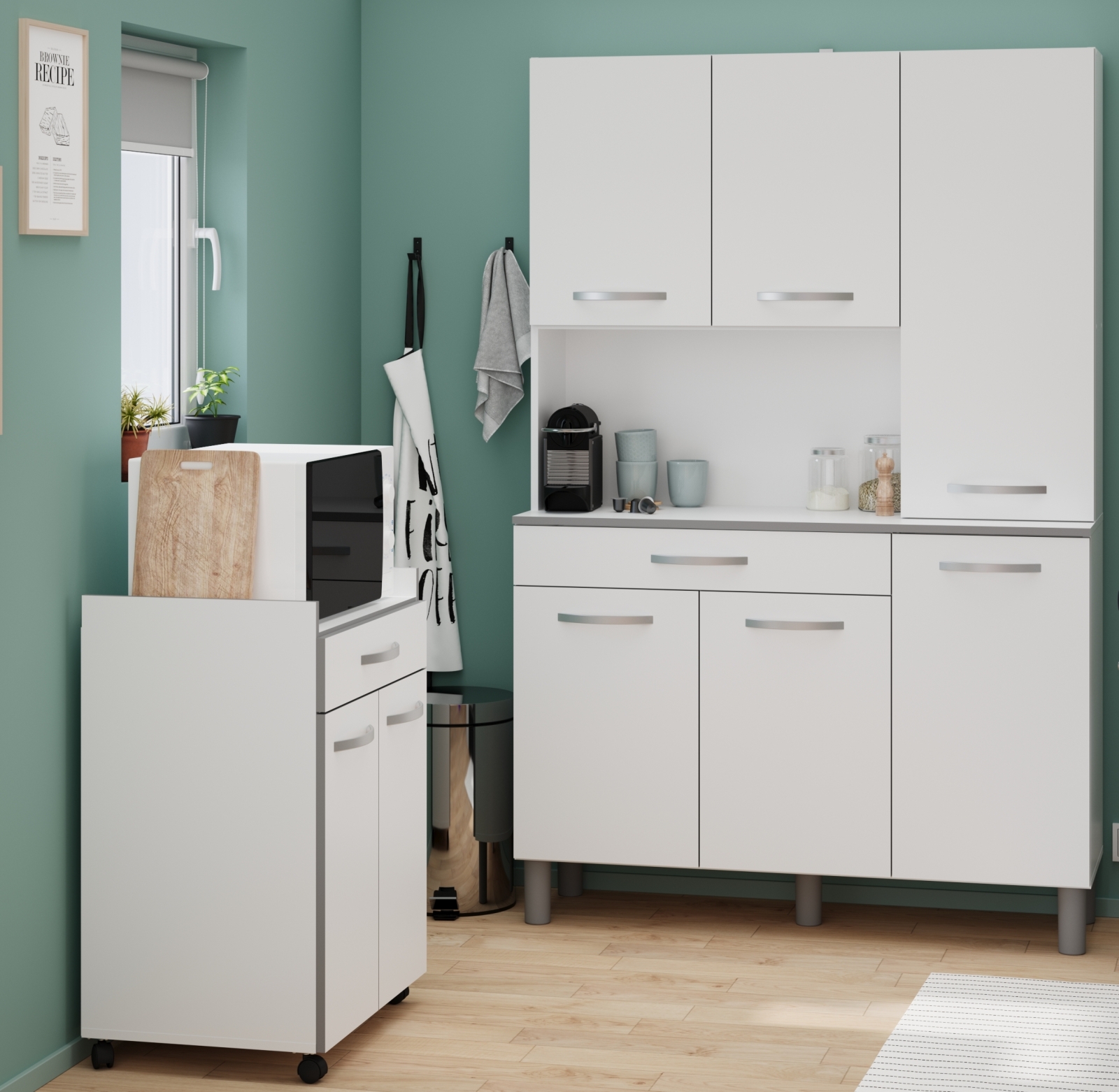 2-teiliges Buffet-Set SEASON 1 - weiß - mit Beistellschrank