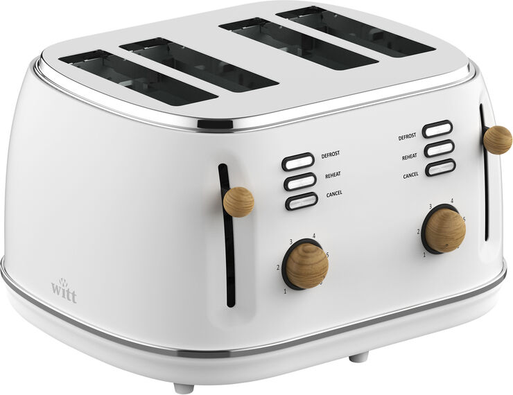 Witt WITT PREMIUM 4-SLICE TOASTER WOOD WHITE White