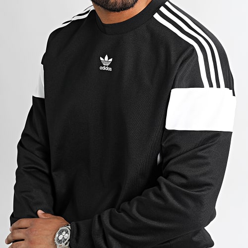 Sweat Crewneck A Bandes Cutline HN6117 Noir