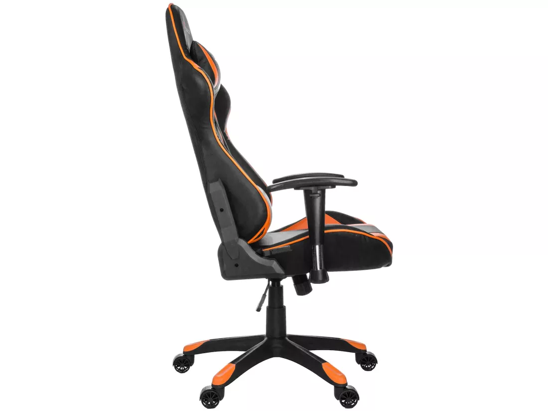 Paracon Knight Fauteuil de gamer avec oreiller cervical et soutien lombaire, orange.