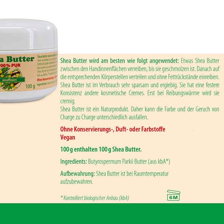 Sheabutter unraffiniert 100% pur, 100 g