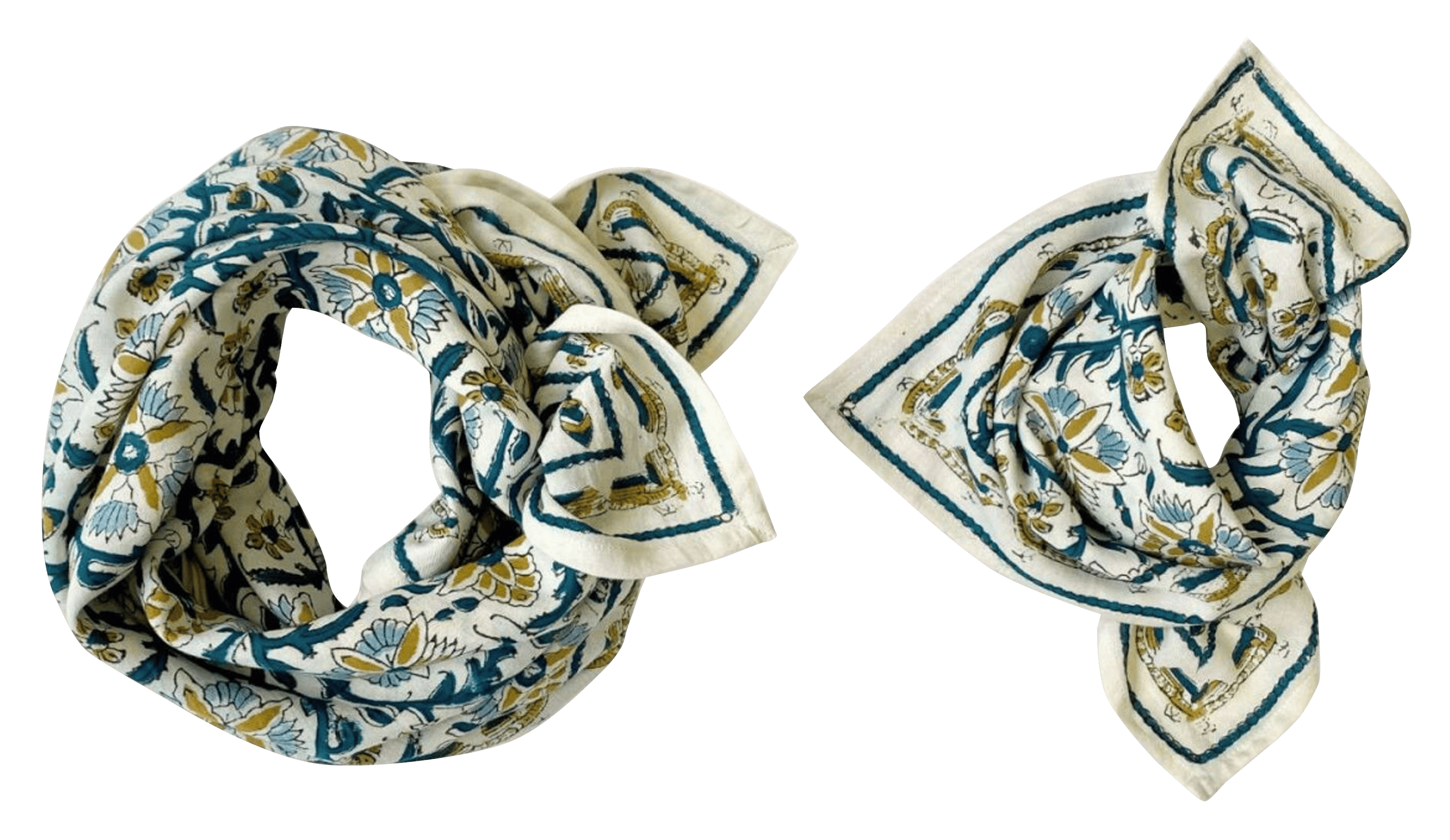 LATIKA - Foulard en coton imprimé | Beige