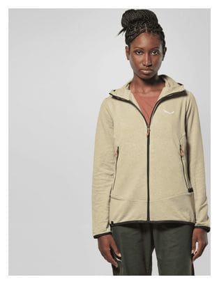Sweat à Capuche Femme Salewa Agner Hemp 2 Hooded Beige