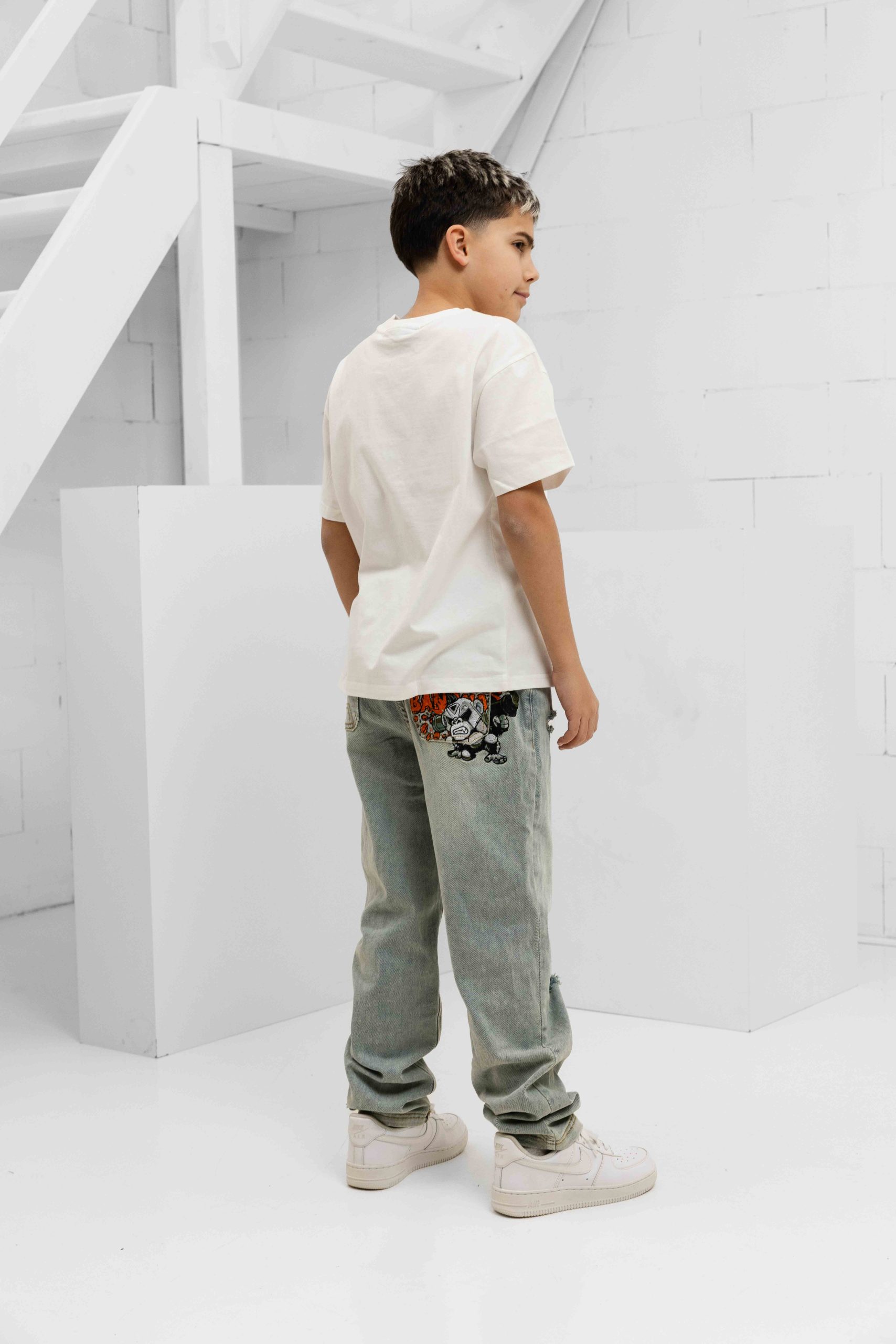 Black Bananas Explode Denim Jeans Kids Lichtblauw