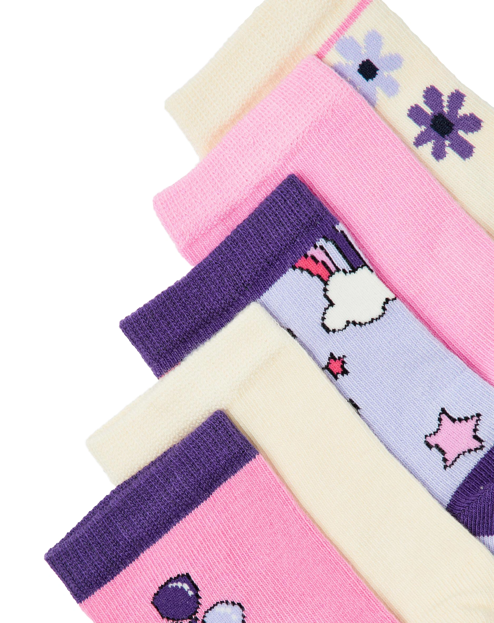 Jaquard-Socken NMFVINNI 5er-Pack in buttercream