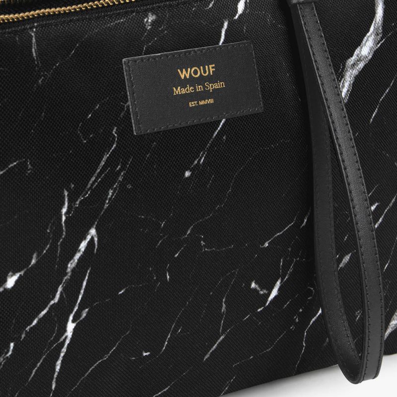 Pochette large XL 28cm Black marble