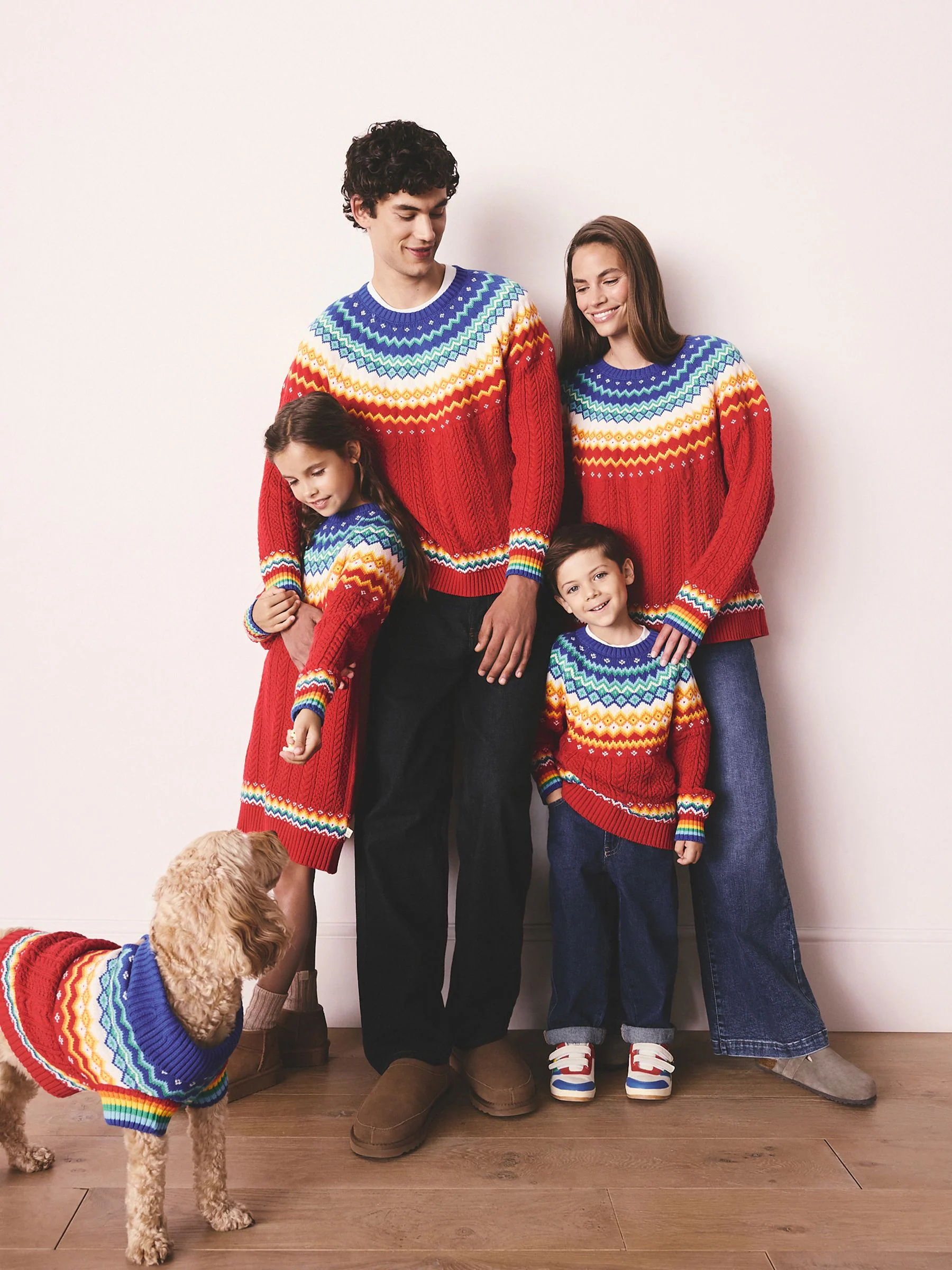 Multi - Little Bird by Jools Oliver - Gebreide Kerstmis trui met helder fairislemotief voor volwassenen en familie