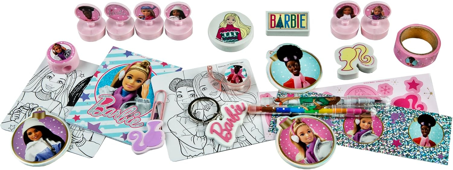 (42x30cm) Adventskalender Kinder Geschenk Weihnachts Kalender Lizenziert (BABI8027) - Barbie