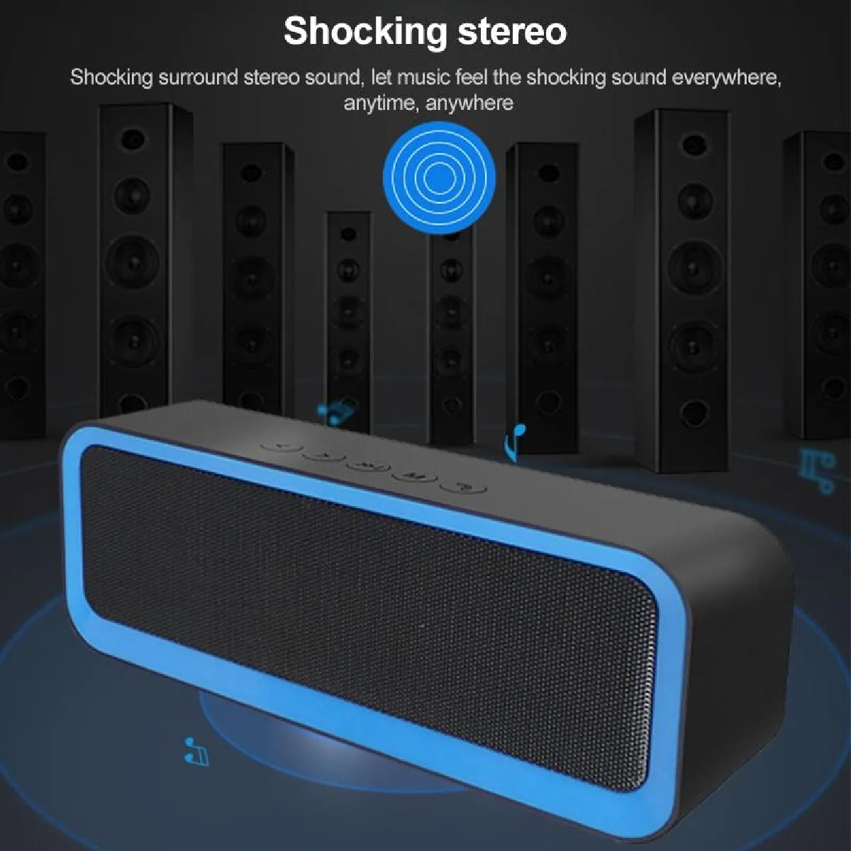 Yonis Mini Enceinte Bluetooth Étanche - Noir