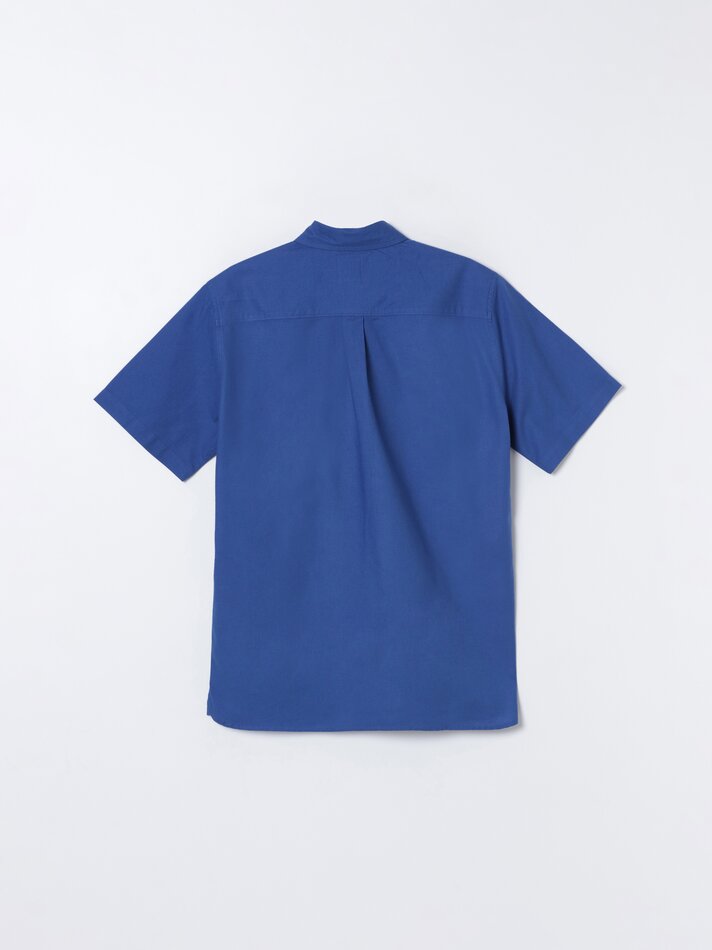 Camisa oxford de manga curta - Índigo lavado