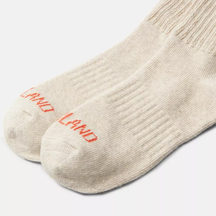 Chaussettes épaisses extra-longues et tombantes pour femme en beige