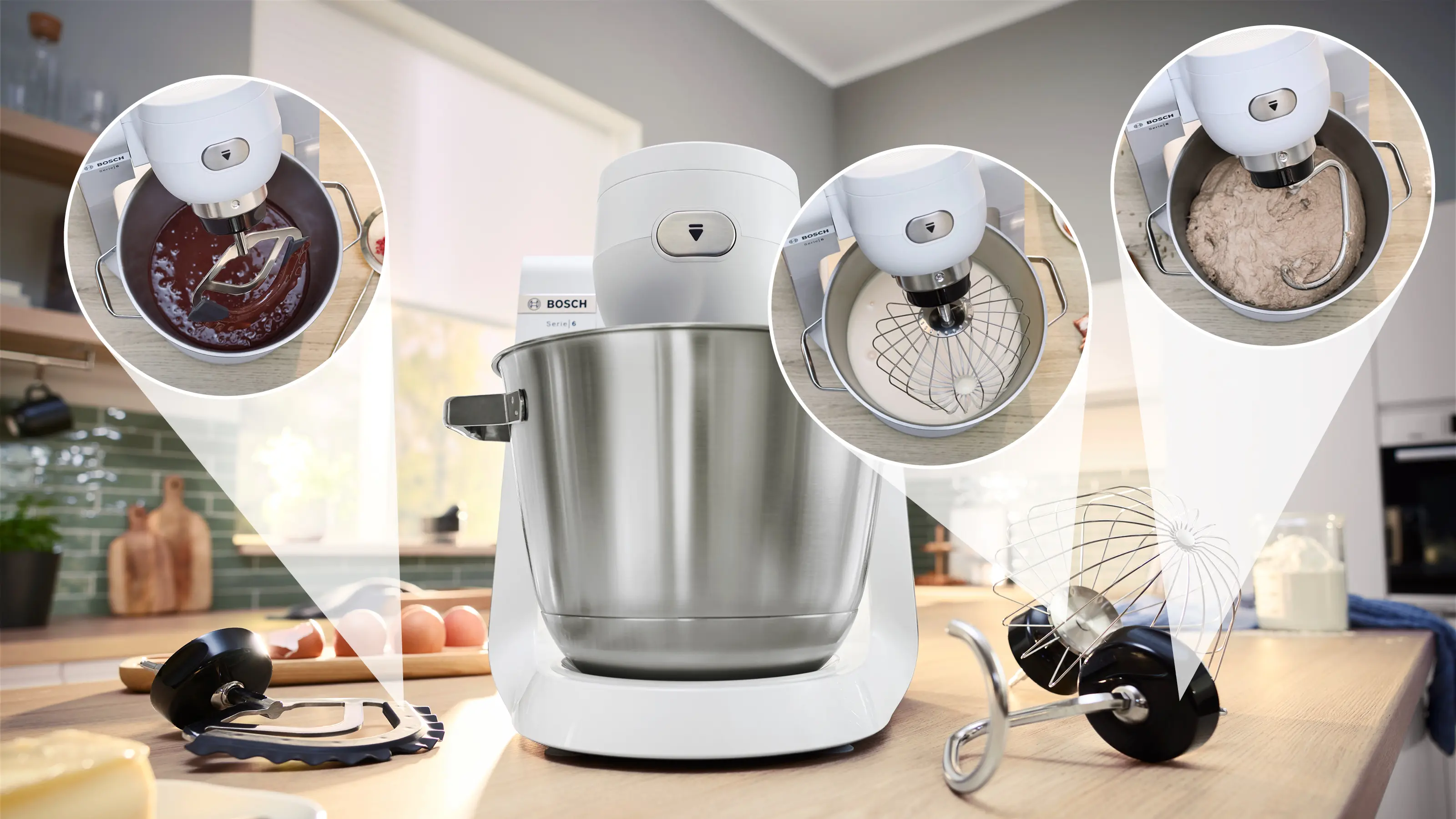 Serie 6 Keukenmachine 1600 W Wit, RVS
