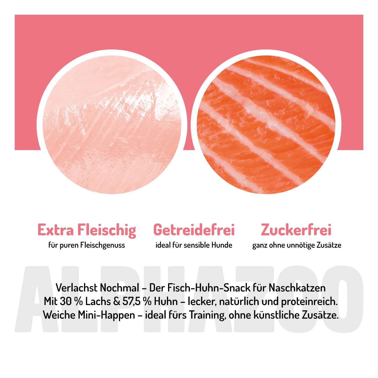 ALPHAZOO Verlachst Nochmal 65g I Leckerli für Katzen