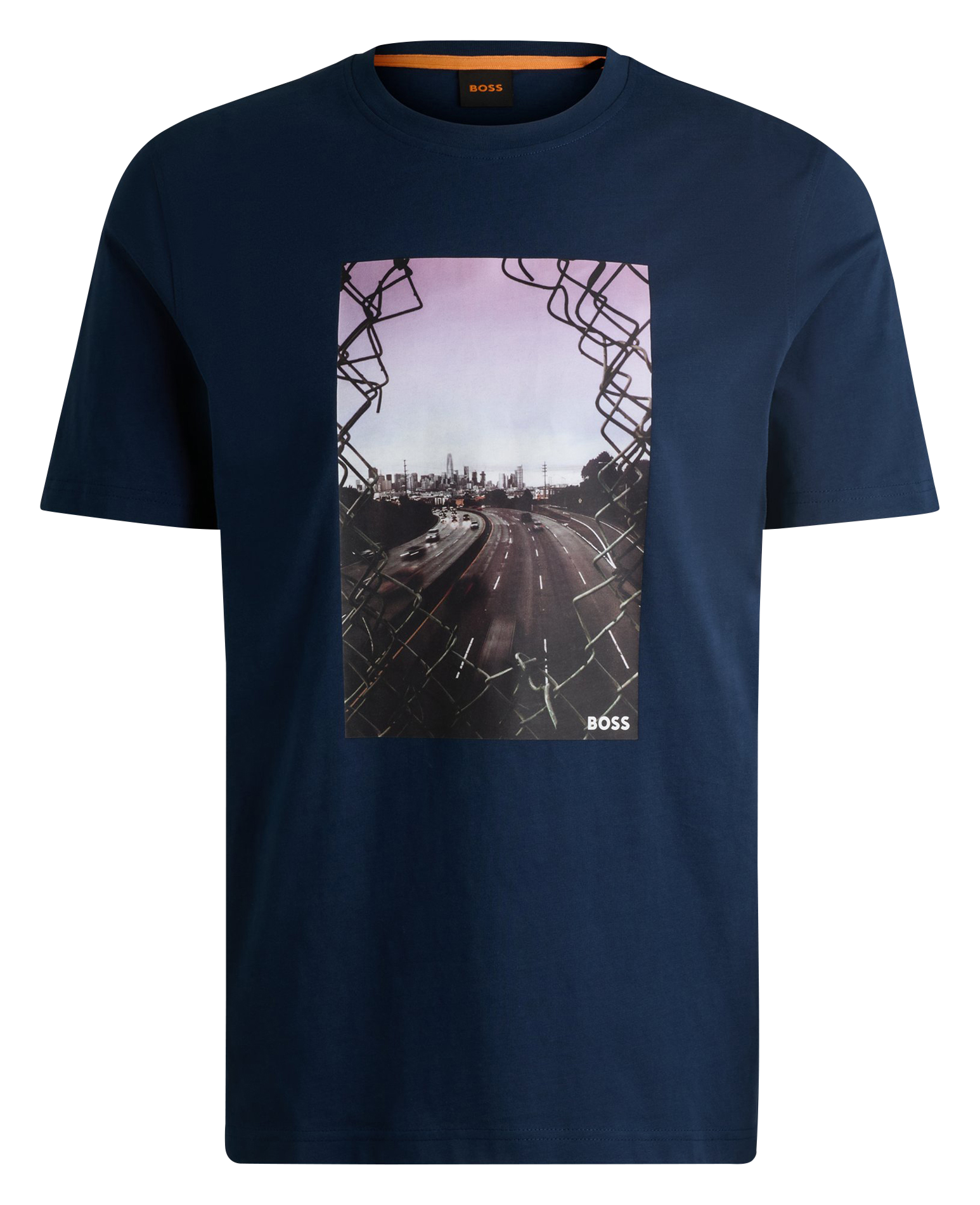Tee-shirt col rond en coton | Bleu