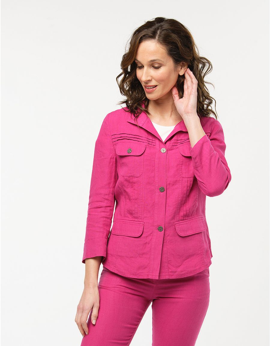 Veste 100% lin rose