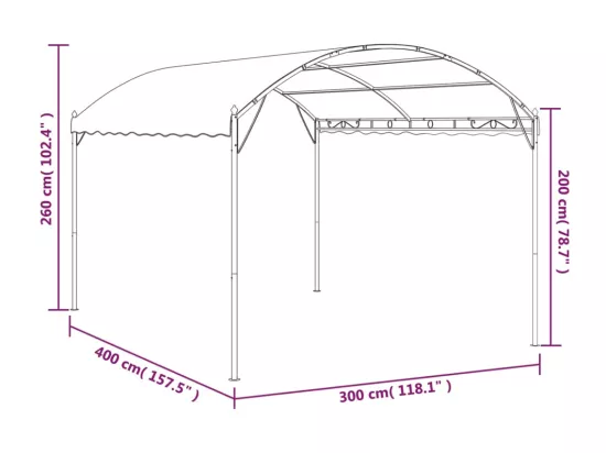 Auvent de parasol 3 x 4 m Anthracite