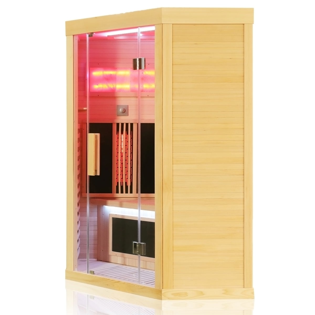 Dewello® Infraroodcabine Infraroodsauna SALTCOATS 120cm x 120cm incl. 3 full spectrum emitters, 4 koolstof emitters, 2 personen