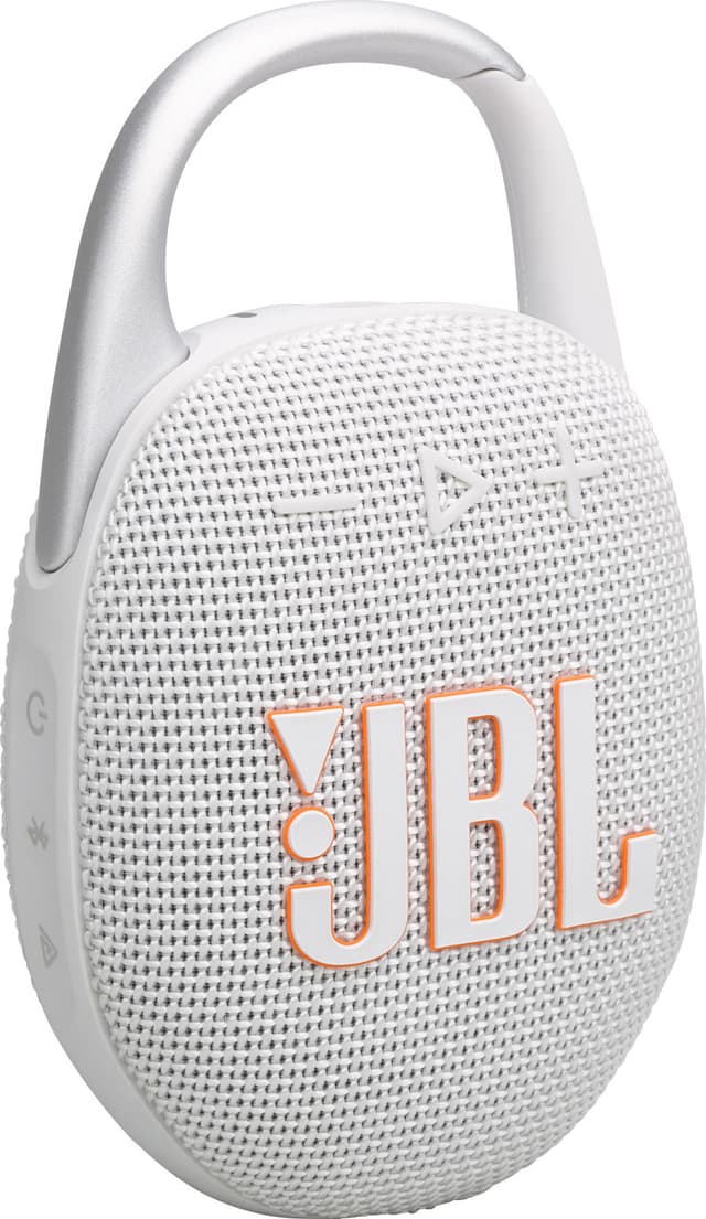 JBL Clip 5 bærbar højttaler (hvid)