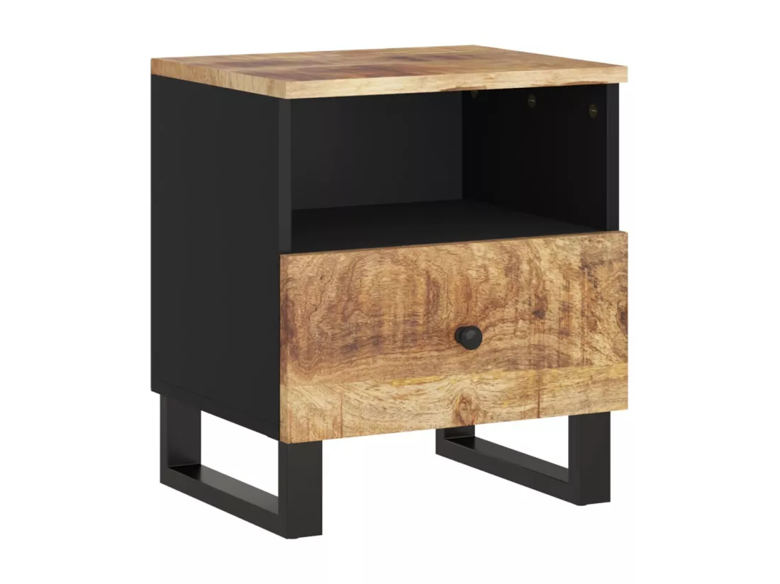 Tables de chevet 2 pcs Bois de manguier solide et d'ingénierie