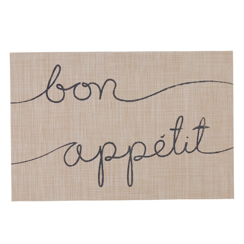 Set de table plastique imitation bois bon appétit
