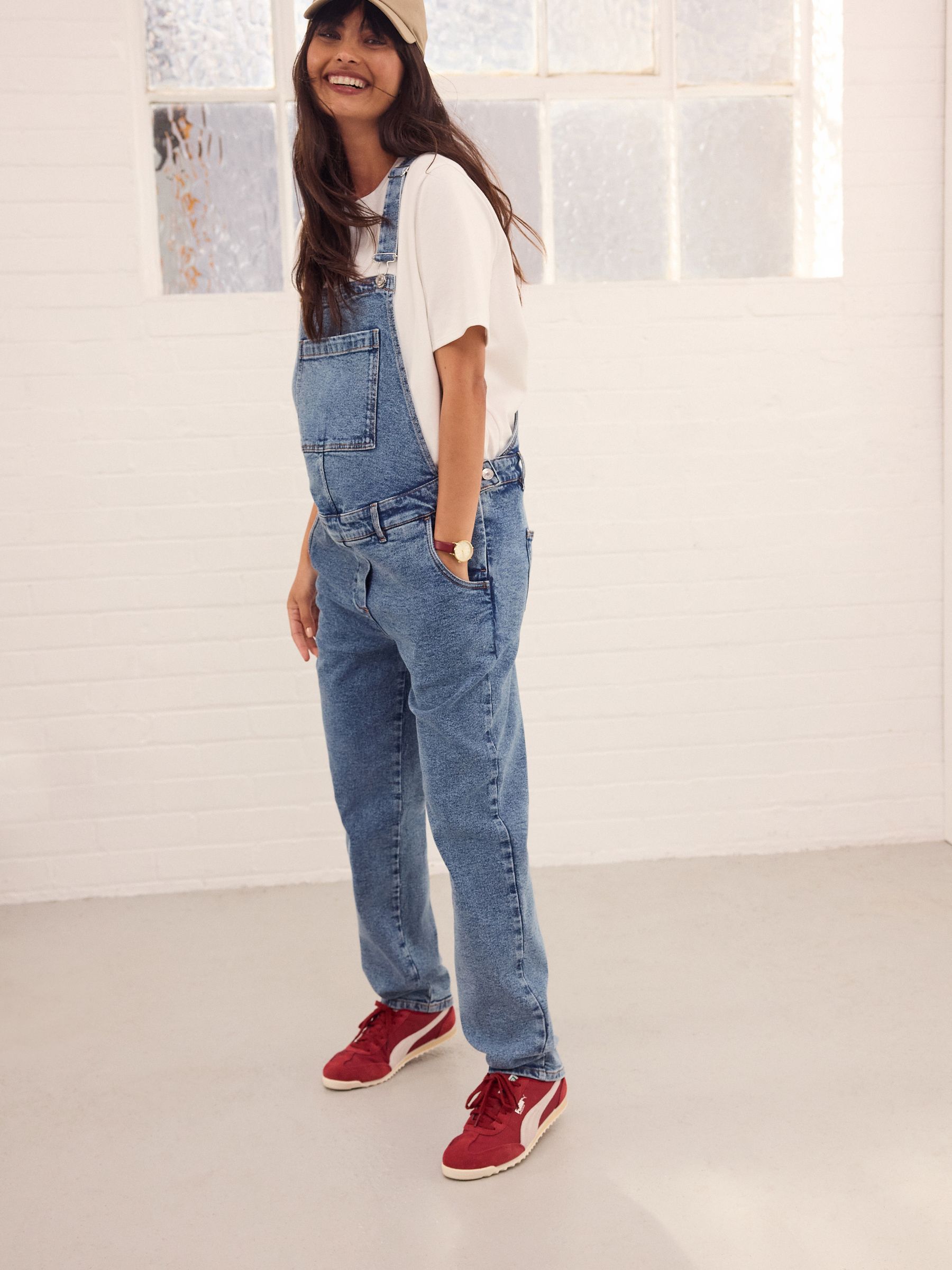 Donkerblauw - Maternity Denim Dungaree