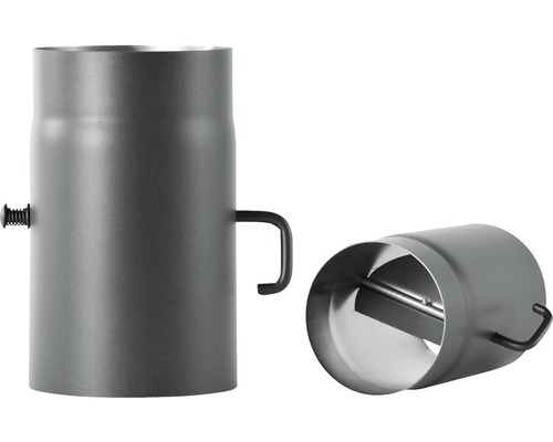 Bertrams kachelpijp Ø 120 mm senotherm UHT-Hydro gietijzer grijs 0,25 m met smoorklep