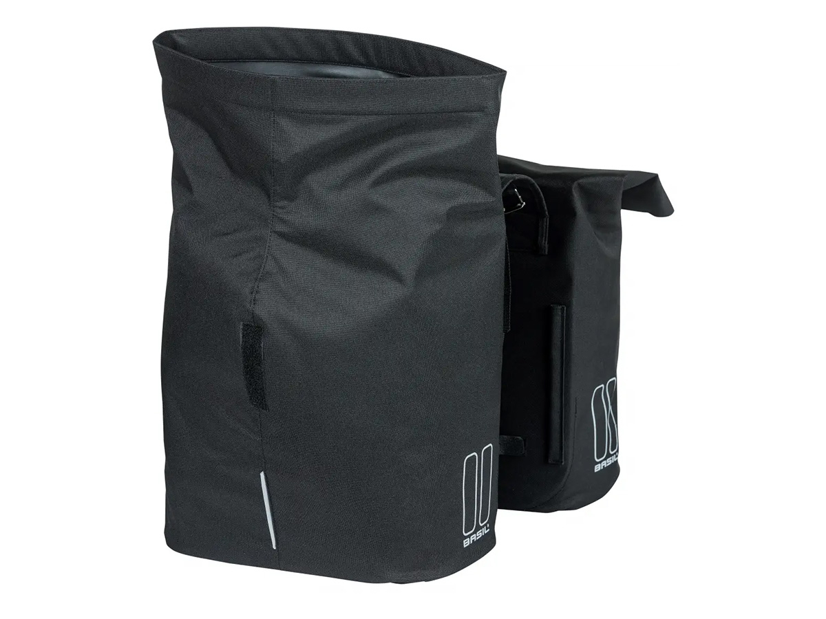 Basil City dubbele fietstas - Black