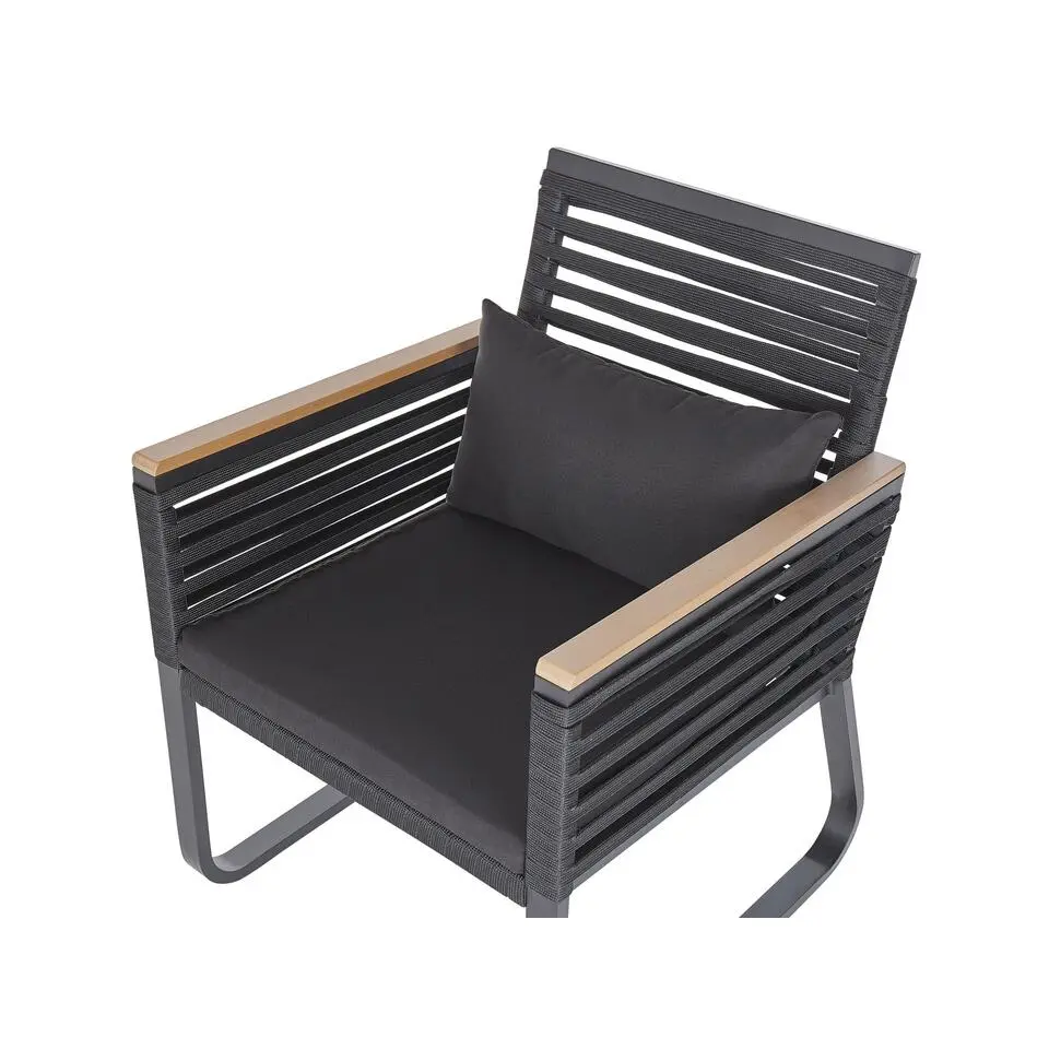 CANETTO - Tuinset voor 4 - Zwart - Aluminium