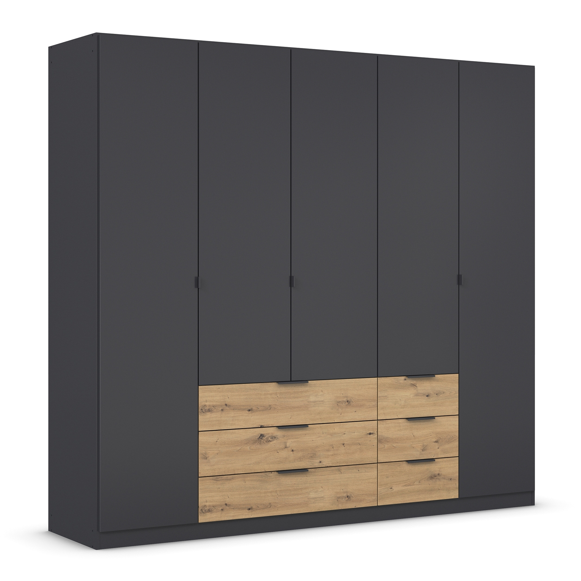 Drehtürenschrank - grau-metallic-Artisan Eiche - 226 cm