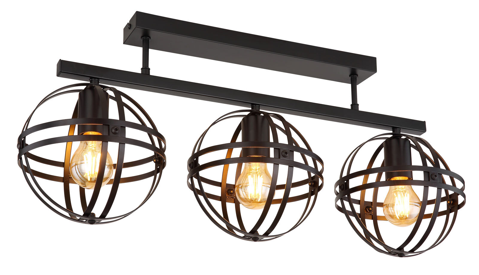 GLOBO Retrofit Deckenlampe Tamara 70x32 cm Metall schwarz