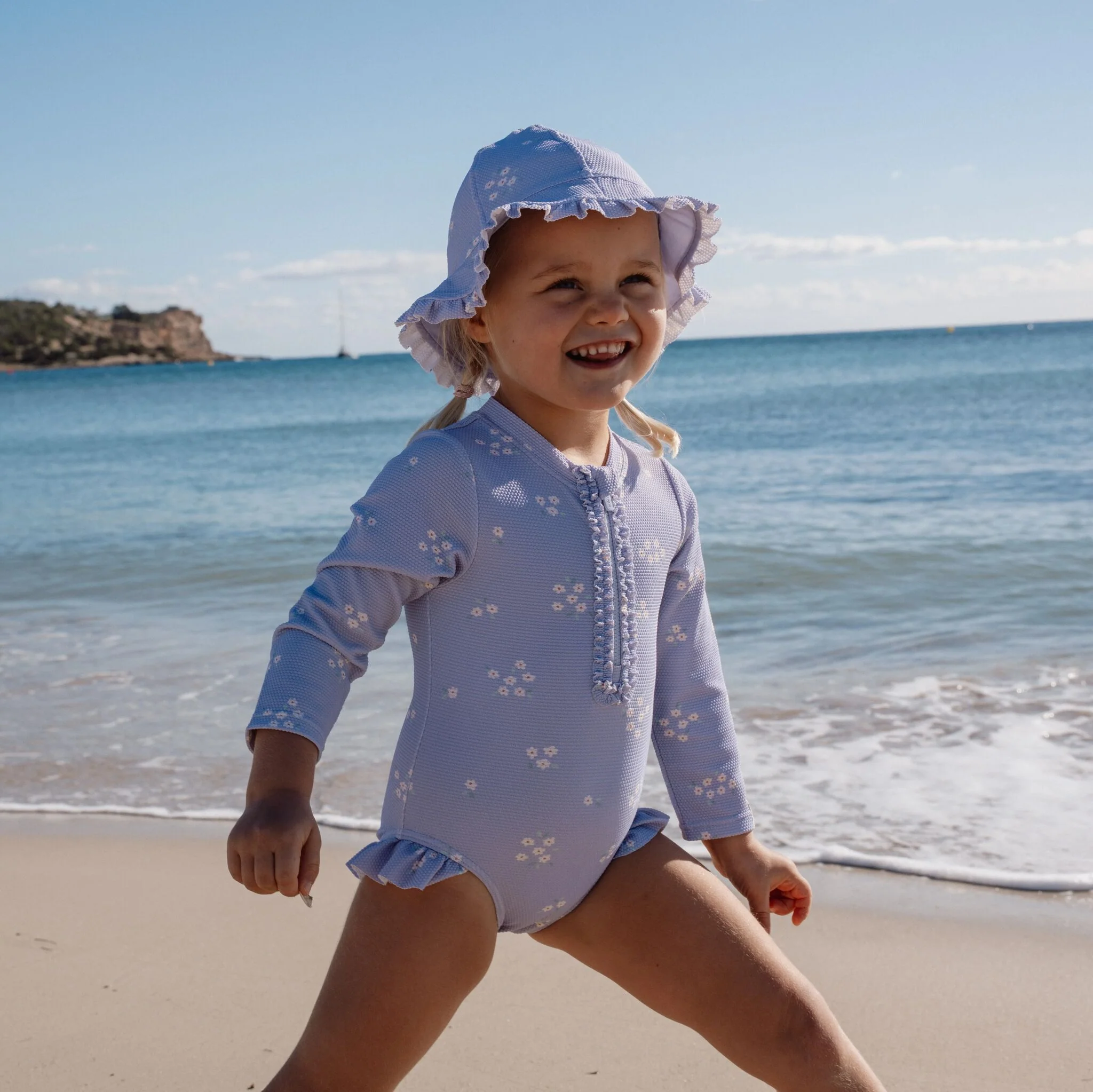 Lila badpak met lange mouwen & UPF40  | Dreamy Lavender waterplezier