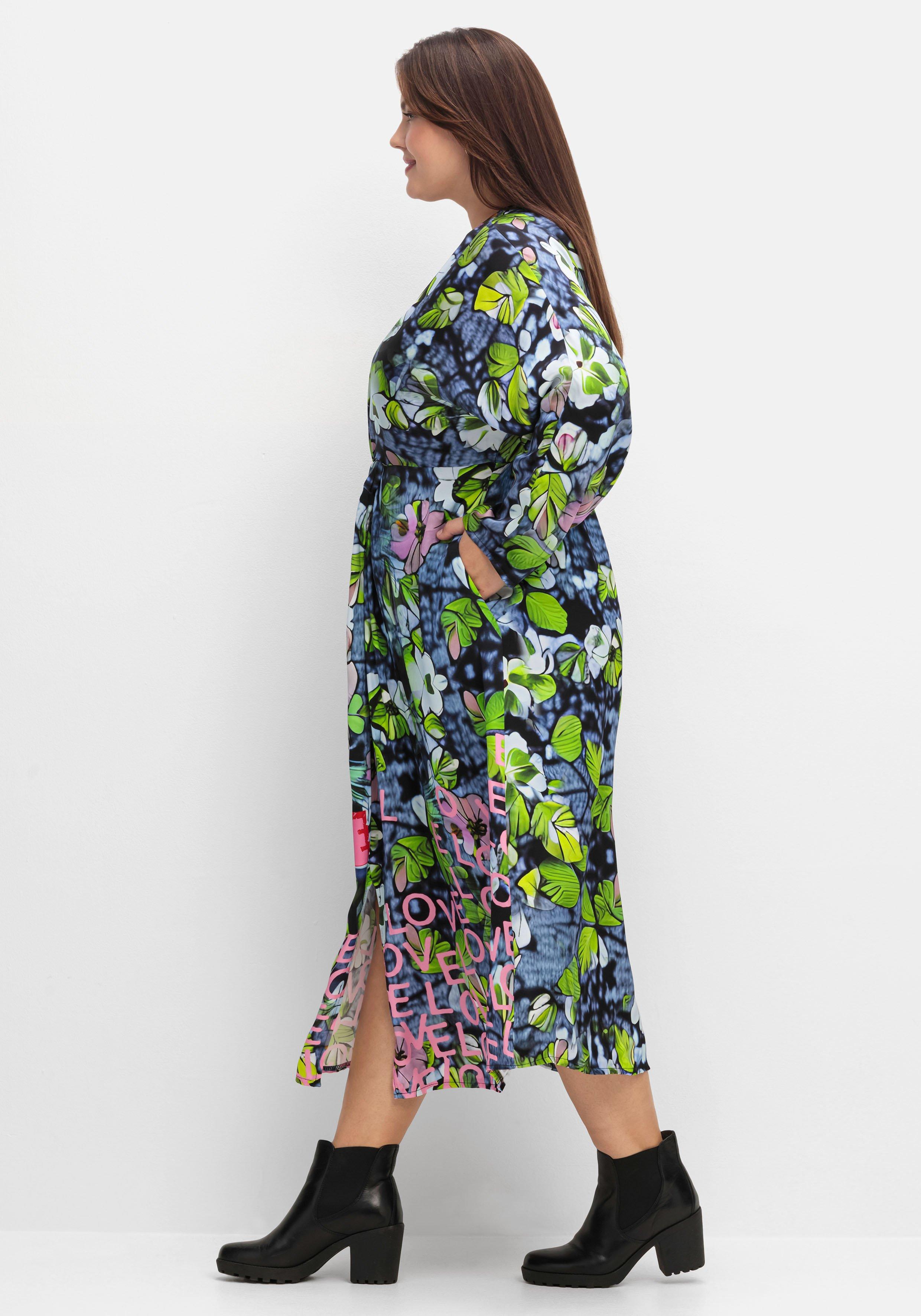 Maxikleid in Wickeloptik, aus Viskose-Satin